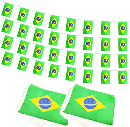 Miniatura 19 de Bandera de Cuerda Argentina de 100 Pies, 76 Piezas Bandera Estandarte Argentina, Pequeñas Mini Banderas del Mundo para Eventos Deportivos