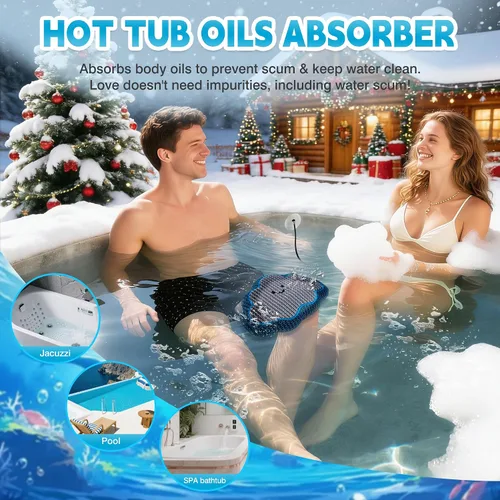 Miniatura 3 de Cloud - Absorbedor de espuma para bañera de hidromasaje, esponja flotante reutilizable y removedor de aceite con correa opcional, bonita esponja