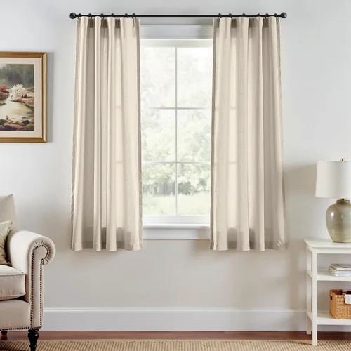 Miniatura 89 de JINCHAN Cortinas de lino de 108 pulgadas de largo, juego de 2 paneles, cortinas de ventana para sala de estar y dormitorio, cortinas