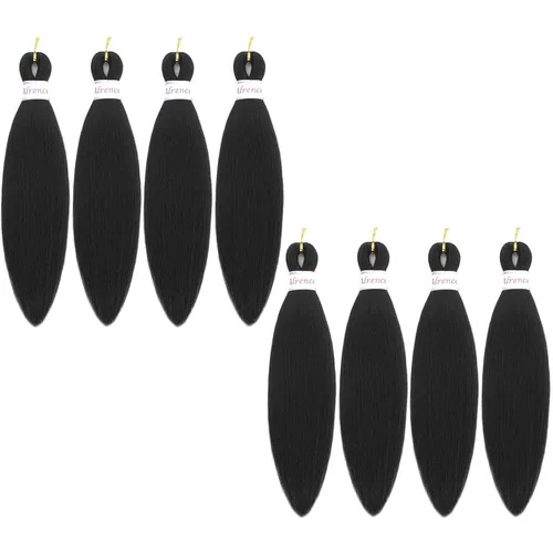 Miniatura 81 de Alrence Cabello estirado para hacer trenzas, trenza larga de 30 pulgadas, 8 paquetes, extensiones profesionales de trenzado de cabello sintético, 1b#