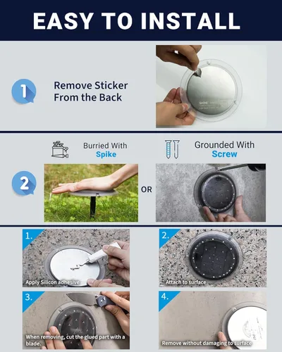 Miniatura 5 de SHONELIGHTING Luces Solares para Muelle, Disco LED Súper Brillante para Exteriores, Impermeables, Antideslizantes y Antitropiezos, Perfil Bajo Plano