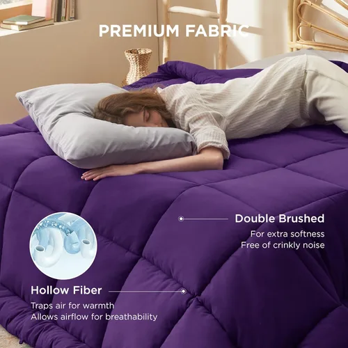 Miniatura 14 de Bedsure Relleno de edredón – Edredones acolchados tamaño King, edredón para todas las estaciones, ropa de cama alternativa de plumón suave, con 8