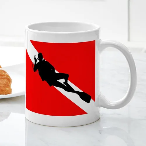 Miniatura 5 de CafePress Scuba Flag Diver Taza de café de cerámica de 11 oz (11.0 fl oz)