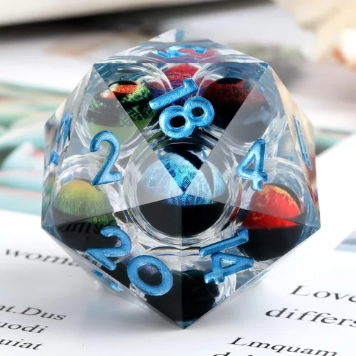 Miniatura 8 de D20 Dados Metal DNDND - Dados metálicos grandes de 1.299 in con magnífica caja de regalo para Calabozos y Dragones (rayas verdes)