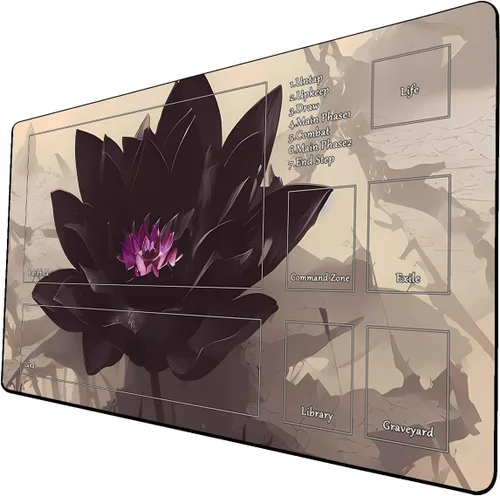 Miniatura 7 de Fantasy Black Lotus TCG - Tapete de juego de 24 x 14 pulgadas, tapete de juego para MTG DTCG CCG RPG Trading Card Game Mats superficie lisa juego