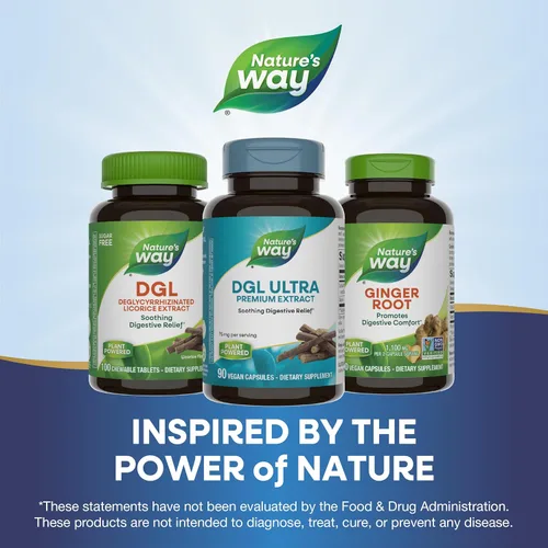 Miniatura 7 de Nature's Way Premium Extract DGL Ultra Extra Strength Alivio digestivo*, 90 cápsulas