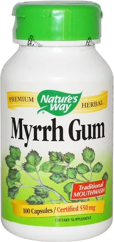 Miniatura 8 de Nature's Way Resina de árbol de goma de mirra, soporte digestivo tradicional*, 0.04 oz por porción de 2 cápsulas, proyecto verificado sin OMG, sin
