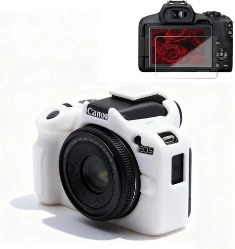 Miniatura 16 de Funda para cámara Canon EOS R50, funda protectora de silicona suave, antiarañazos, funda ajustada delgada con accesorios de protector de pantalla