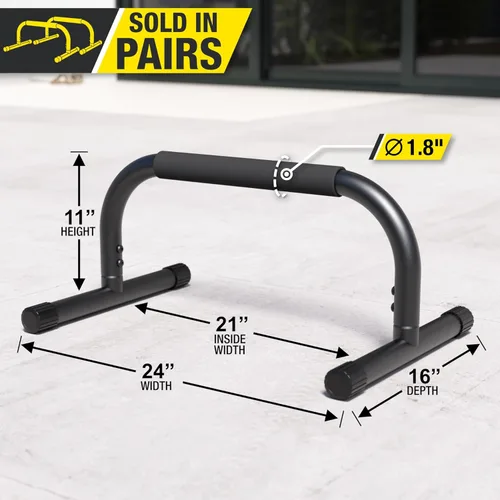Miniatura 3 de Lebert Parallette Bars - Equipo de entrenamiento de peso corporal resistente para inmersiones, flexiones, sesiones en L y entrenamientos de núcleo