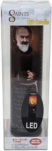 Miniatura 4 de St Padre Pio, vela LED sin llama de oración devocional