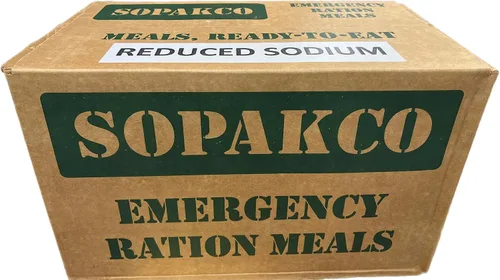 Miniatura 4 de MRE 7020 caja de 14 raciones de alimento de emergencia reducido en sodio - Listo para consumir, sellado y envasado en fábrica - 01/22