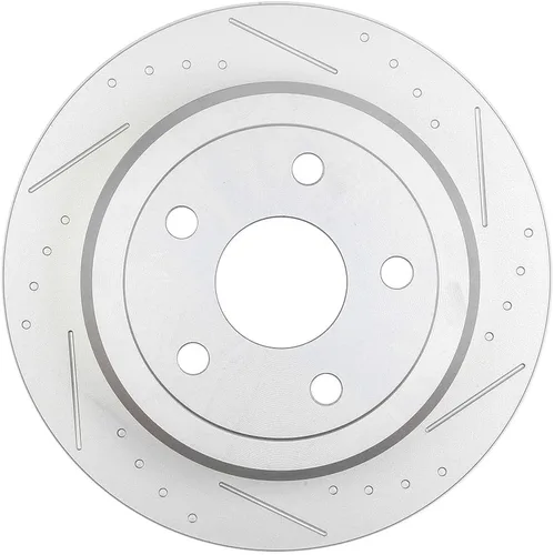Miniatura 2 de SCITOO Rotores de disco D/S delanteros de 11.89 pulgadas y traseros de 12.44 pulgadas + pastillas de freno de cerámica de repuesto para Jeep