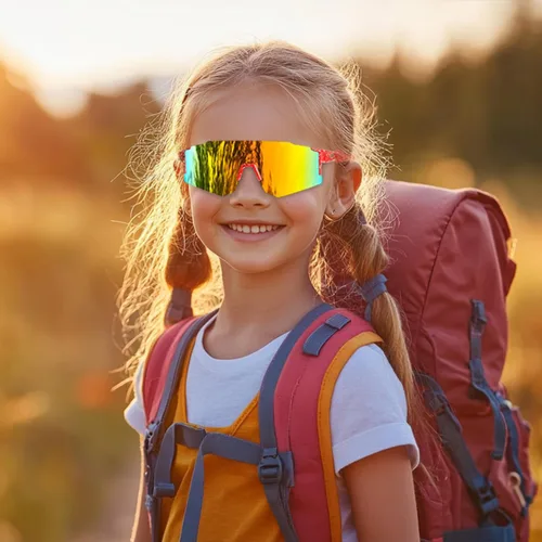 Miniatura 4 de Paquete de 2 lentes de sol de béisbol para niños y jóvenes, gafas de sol deportivas para niños y niñas, gafas de golf para ciclismo, correr, golf
