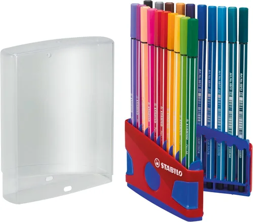 Miniatura 12 de STABILO Bolígrafo de punta de fibra premium 68 – ColorParade en antracita/rosa – Paquete de 20 – Colores surtidos