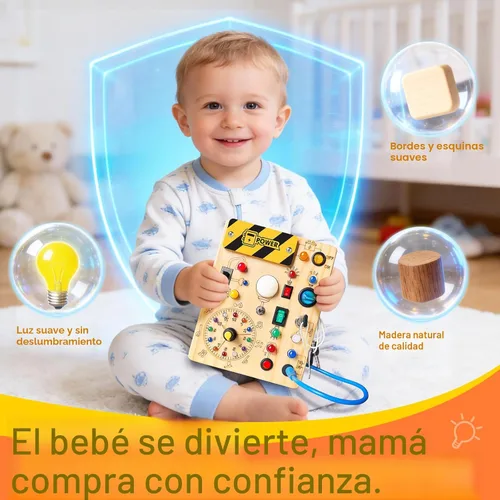 Miniatura 3 de Grarain Tablero de actividades para niños pequeños – Juguete educativo Montessori para niños y niñas de 1 a 3 años Actividad de aprendizaje