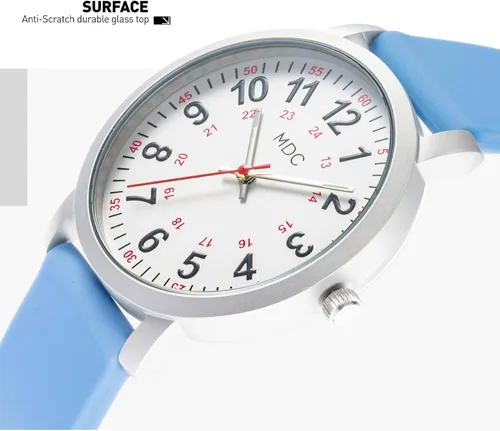 Miniatura 3 de Infantry MDC 5ATM Waterpfoof Nurse Watch for Medical Students,Doctors,Nursing Watches for Women with Second Hand, Military Time, Silicone Band