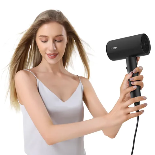 Miniatura 7 de FUNTIN Secador de Pelo, Secador de Pelo con Difusor, Cepillo y Peine para Mujeres con Cabello Grueso y Rizado 4C 1800w - Profesional Negro Rosa