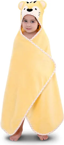 Miniatura 9 de TBEZY Toalla con capucha para niños, 100% algodón, ultra suave, con diseño único de animales, grande para bebés de 3 a 10 años (unicornio)