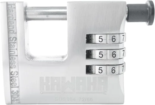 Miniatura 2 de Candado de combinación de acero inoxidable de 72/66 de 2.598 in, resistente a la intemperie, resistente al óxido, para remolque, barco, cobertizo