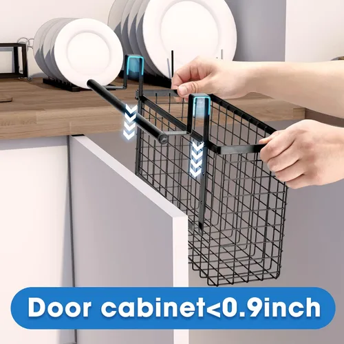 Miniatura 9 de YMCCOOL Paquete de 2 Organizadores de Puerta de Gabinete, Organizador Sobre la Puerta del Gabinete con Barras para Toallas, Almacenamiento Colgante