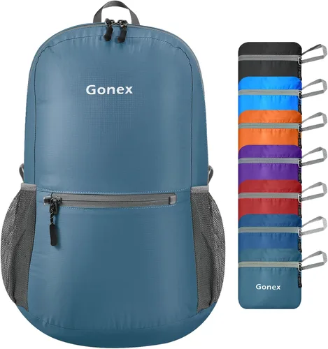 Miniatura 9 de Gonex Mochila Ultraligera Plegable de 20L, Práctica, Plegable para Camping, Viajes al Aire Libre, Ciclismo, Mochila Escolar Rojo