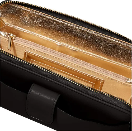 Miniatura 5 de Cartera de pulsera para mujer con soporte para teléfono celular con cremallera alrededor de la cartera de poliuretano negro