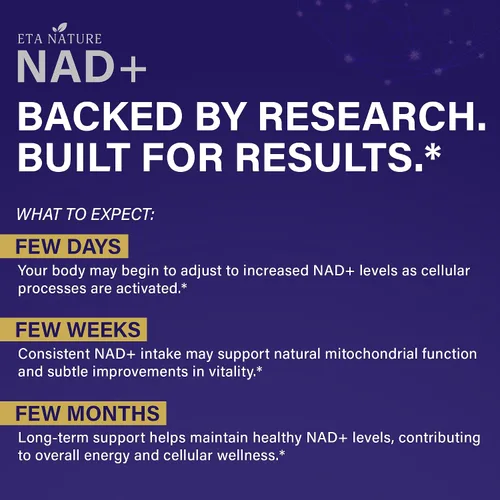 Miniatura 3 de NAD+ Supplement - NAD Resveratrol para energía celular y resistencia - Suplementos energéticos con ribósido de nicotinamida, semilla de uva