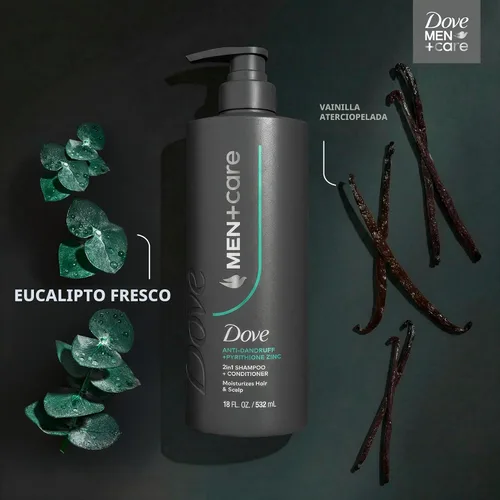 Miniatura 6 de Dove Men+Care - Champú 2 en 1 + acondicionador 1 unidad de defensa contra la caspa para hidratar el cabello y el cuero cabelludo, con piritiona
