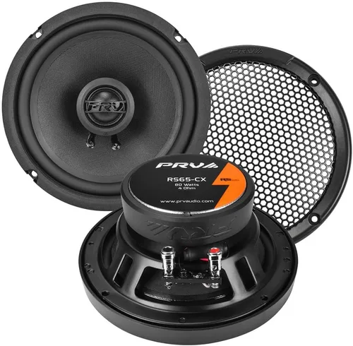 PRV AUDIO Altavoces coaxiales para automóvil de 2 vías de 6.5 pulgadas, 160 vatios por par, 4 ohmios RS65-CX, altavoz premium con tweeters de