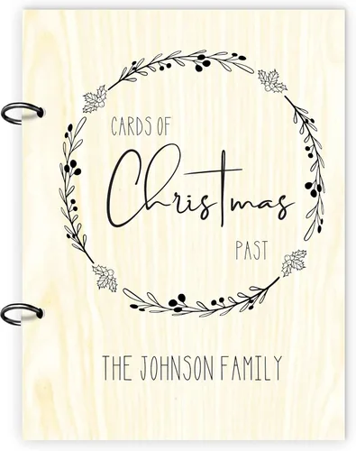 Organizador de tarjetas navideñas | Tarjetero de madera | Tarjetero de felicitación de Navidad | Regalo personalizado