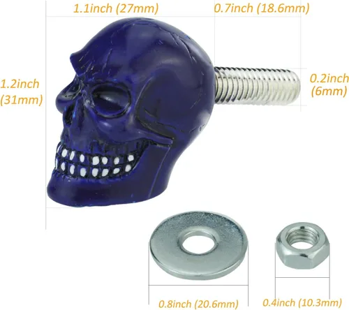Miniatura 5 de Tornillos de fijación de placa de motocicleta, marco de placa de automóvil, tornillos de calavera, kit de tuercas de montaje, repuesto para camión