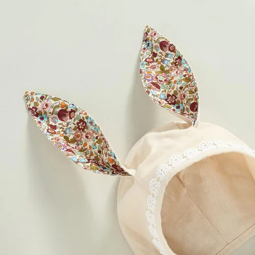 Miniatura 6 de Traje de Pascua para niñas pequeñas, mameluco bohemio con orejas de conejo, sin mangas, mameluco a juego para hermanas