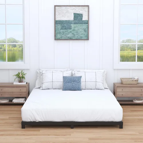 Miniatura 3 de Nailsong Base de Cama de 4 Pulgadas Tamaño Completo de Bajo Perfil, Base de Cama de Metal Tamaño Completo sin Necesidad de Somier, Metal Resistente