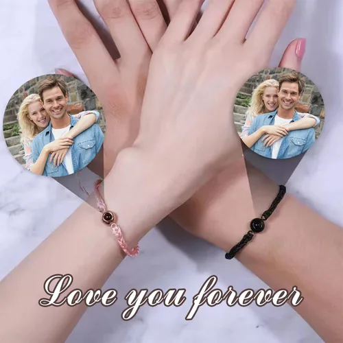 Miniatura 8 de YATEDIY Pulseras personalizadas con imágenes, pulseras de proyección personalizadas con fotos, regalo de joyería de cuerda personalizada para él, su