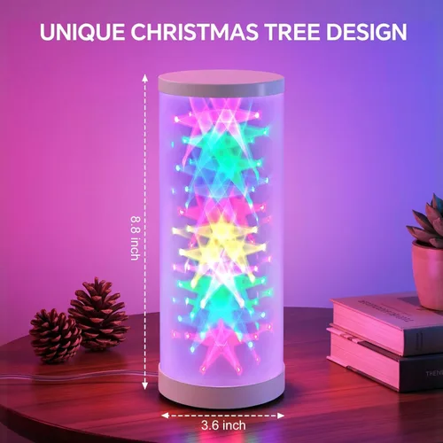 Miniatura 2 de WORLD WIN Prism Glow - Lámpara de mesa RGB – Luz nocturna inteligente que cambia de color para dormitorio, sala de estar y configuración