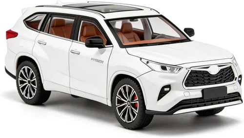 Miniatura 9 de BDTCTK 1/24 Highlander Modelo de Coche, Vehículo de Juguete de Aleación de Zinc con Sonido y Luz para Niños, Regalo para Niños y Niñas (Negro)
