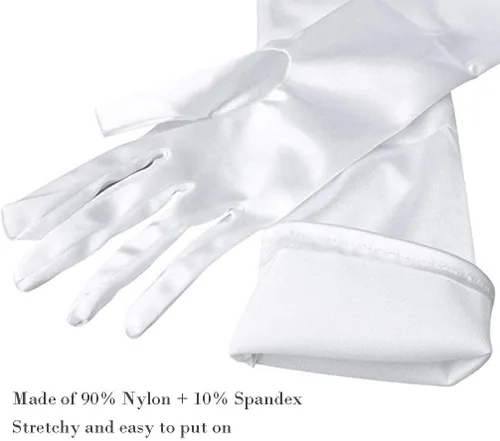 Miniatura 5 de Guantes largos de fiesta de ópera para mujer, guantes de satén de los años 20 y 20, disfraces hasta el codo, vestido de noche nupcial, 22 pulgadas