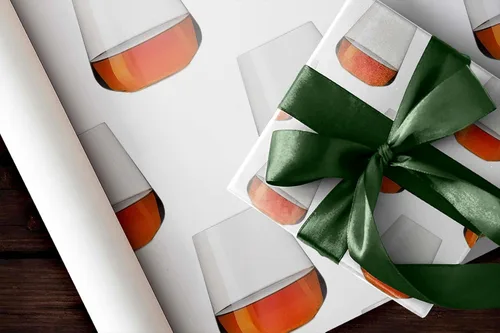 Miniatura 7 de Papel de regalo grueso para amantes del whisky, regalo de Navidad, bourbon para decoración de fiesta de vidrio (una hoja de 20 x 30 pulgadas)