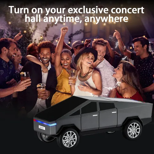 Miniatura 6 de Altavoz Bluetooth para camioneta futurista con pantalla LED - TWS estéreo, radio FM, reproducción USB/TF, faros LED, micrófono integrado, regalo