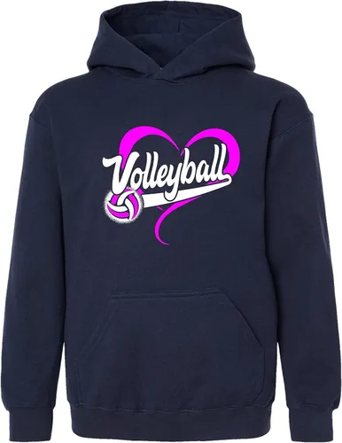 Miniatura 2 de Go All Out Sudadera con capucha con diseño de corazón de voleibol para hombre y mujer