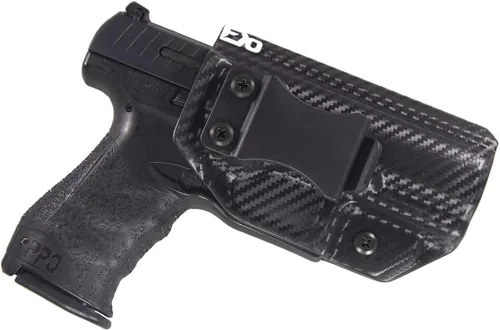 Fierce Defender IWB Kydex Holster Walther PPQ The Winter Warrior Series - Fabricado en Estados Unidos - Se adapta a M1 y M2 Fibra de carbono