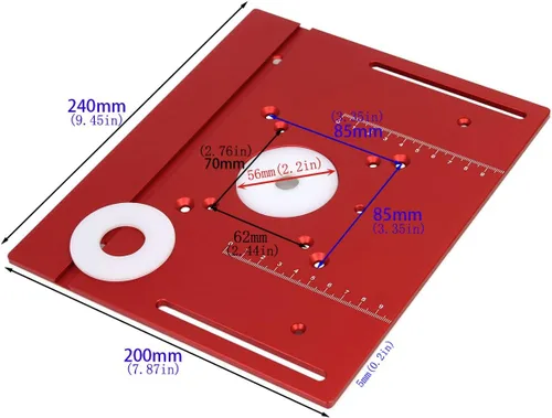 Miniatura 2 de Placa de inserción de mesa de enrutador de aluminio,Bancos de carpintería Router Placa Flip con guía de calibre de inglete Soportes deslizantes