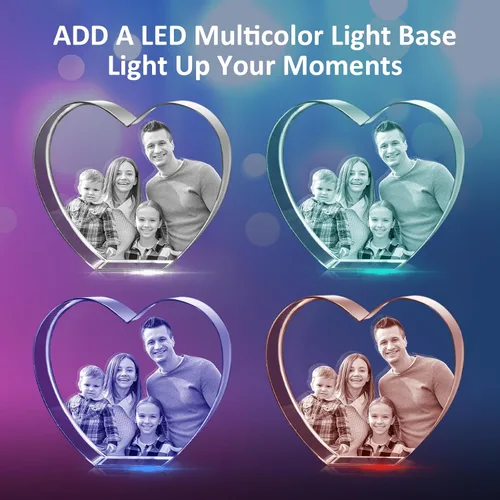 Miniatura 5 de HAN'S LASER Foto de cristal 3D, regalos personalizados con tu propia foto para el día de la madre, aniversario, boda, cumpleaños, Navidad, imagen 3D