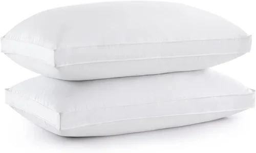 Miniatura 15 de puredown® Almohadas de Plumas y Plumón de Ganso para Dormir, Almohadas de Cama Suaves para Dormir con Funda de Algodón 100%, Juego de 2, Tamaño King