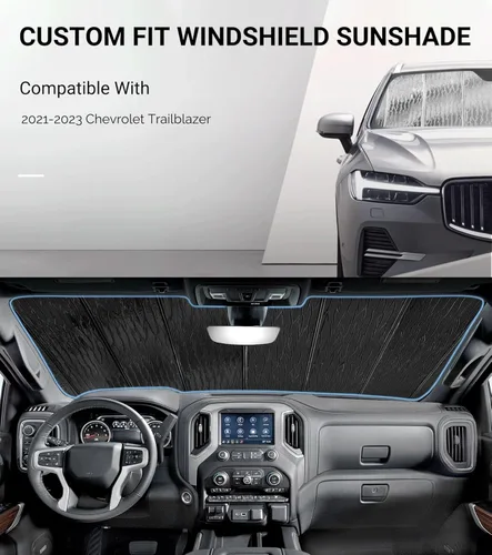 Miniatura 2 de Pigenius Parasol para parabrisas para Chevy Trailblazer 2021-2023, reversible plateado/negro AstraGuard