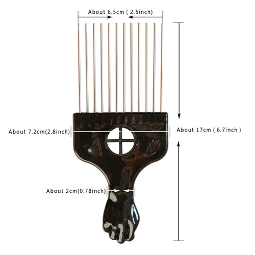 Miniatura 4 de Peines de metal para el cabello, 3 unidades, peine de púas afro, peine de dientes anchos, peine para peluquería, herramienta de peinado