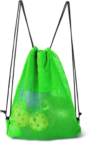 Miniatura 98 de GSE Games & Sports Expert Bolsa de malla con cordón para béisbol, pelotas de pickleball, pelotas de golf, gimnasio, equipo de natación, lavandería
