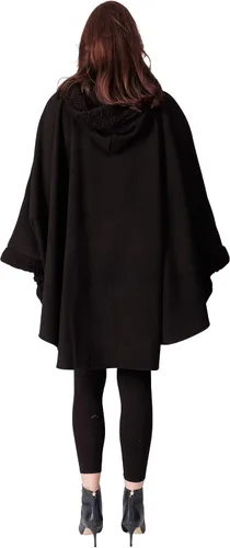 Miniatura 5 de Abrigo con capucha para mujer con ribete de sherpa con guantes a juego, colección de invierno, talla única