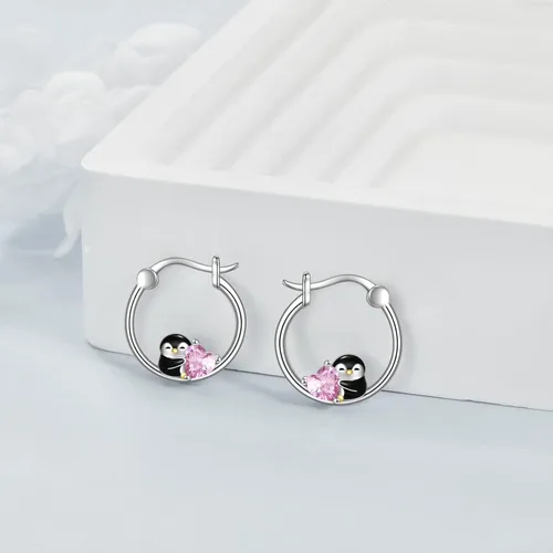 Miniatura 4 de POPLYKE Aretes de aro de animales para mujer, de plata de ley 925, hipoalergénicos, joyería para regalo de cumpleaños