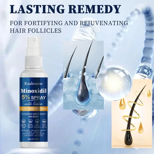 Miniatura 7 de Suero en aerosol para el crecimiento del cabello de minoxidil al 5 %, tratamiento para el crecimiento del cabello para hombres y mujeres, fortalece